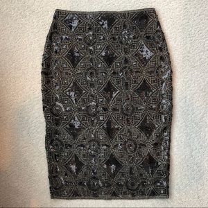 Express black sequin skirt